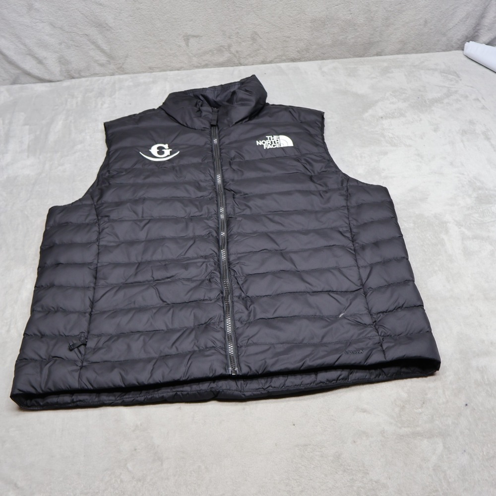 North Face Flare Down Vest Mens Large Black Insulated Light Quilted Puffer LOGO
